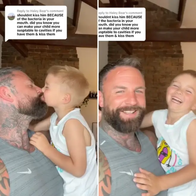 Tom responded to trolls who complained about him kissing his five-year-old son, Roman, on the lips