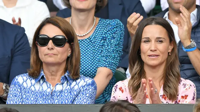 Carole Middleton and Pippa Middleton pictured attending Wimbledon in 2019