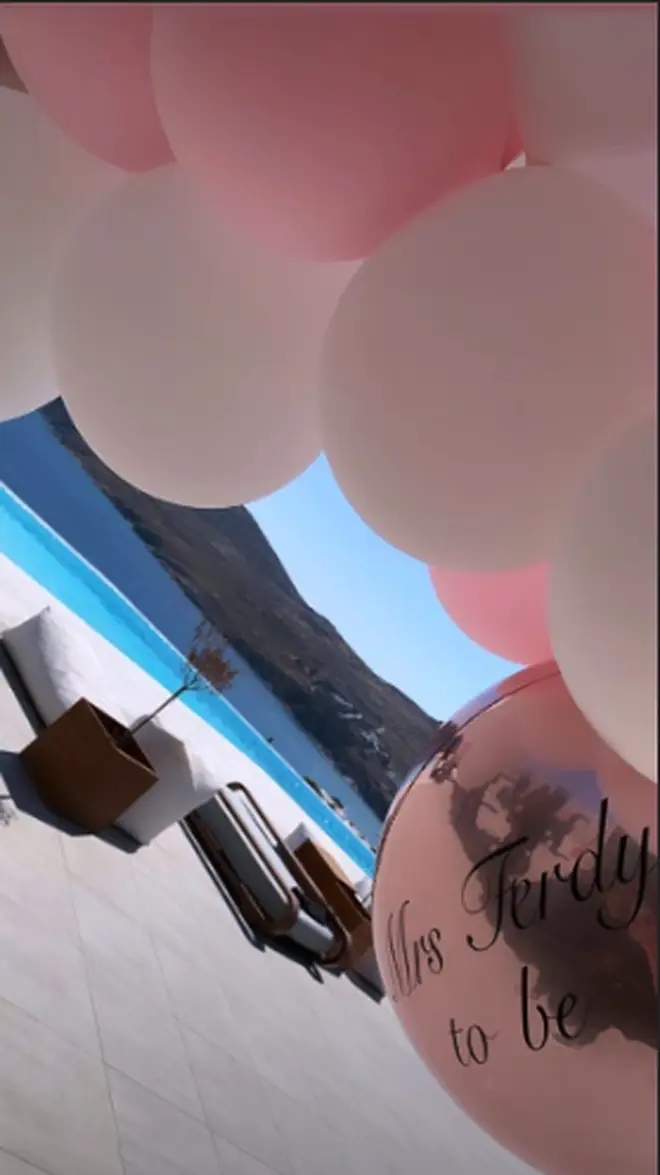 The villa was decked out with hen do balloons