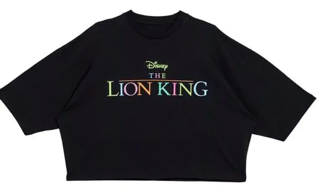 Disney The Lion King x ASOS DESIGN unisex oversized cropped t-shirt with rainbow logo – £18