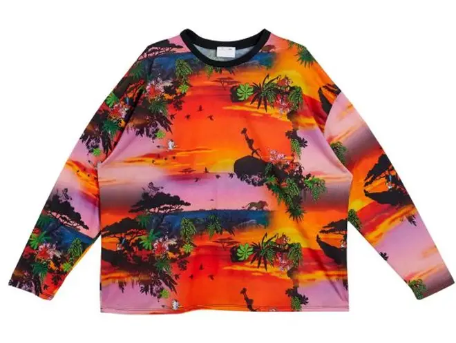 Disney The Lion King x ASOS DESIGN oversized long sleeve t-shirt in sunset print – £28