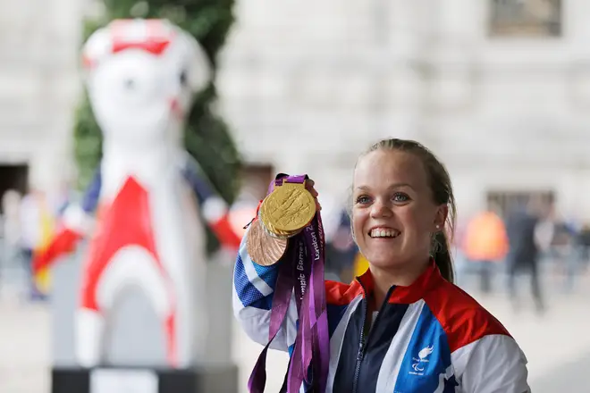 Ellie Simmonds pictured at the London Olympic & Paralympic Victory Parade, 2012
