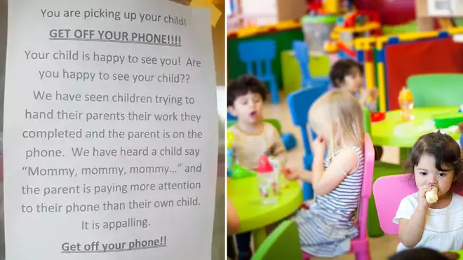 A mum has defended a nursery's decision to put up a controversial sign