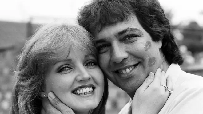 Linda Nolan is pictured with her husband Brian Hudson, 1984