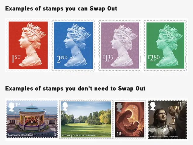 Royal Mail's Swap Out scheme allows you to exchange old stamps for free.