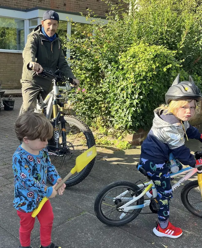 Jonnie Irwin takes his son, Rex, to nursery for the last time