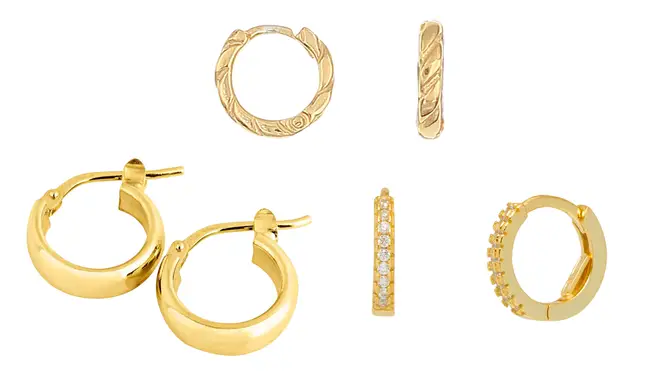 These gold hoops will become your go-to day earrings – and they all look great together if you've got multiple piercings