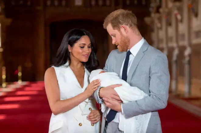 The Duke & Duchess Of Sussex Pose With Their Newborn Son Archie