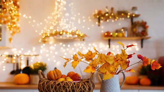 A string of fairy lights can add the perfect finishing touch to a cosy autumnal room