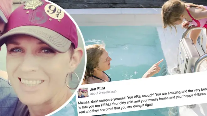 Woman calls out fellow mother who set up a fake 'fun' photoshoot at the pool with her daughter.