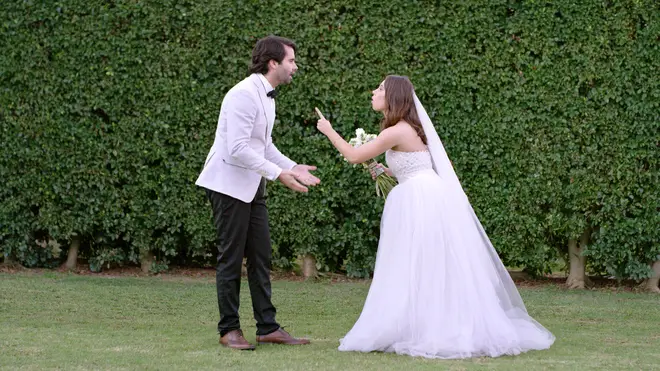 The bride and groom began to argue [stock image]