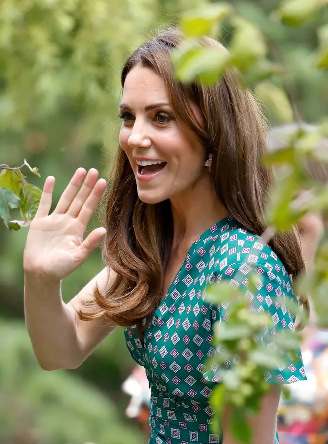 The Duchess of Cambridge wowed in a green dress as she hosted a picnic at the RHS Hampton Court Palace Flower Show