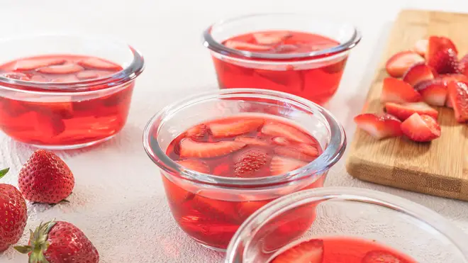 Add fresh fruit to your jelly moulds to make a healthy snack