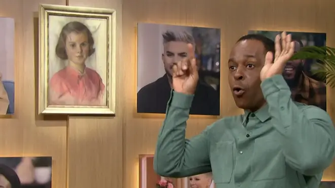 Andi Peters remarked that the shadow at the back of the drawing looked like horns