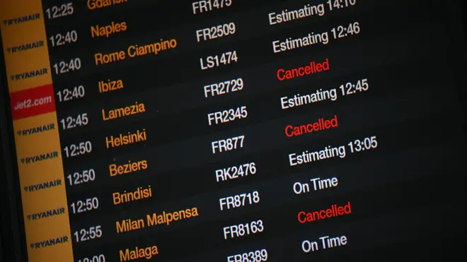 Flights are cancelled at London Stansted Airport following the technical issue