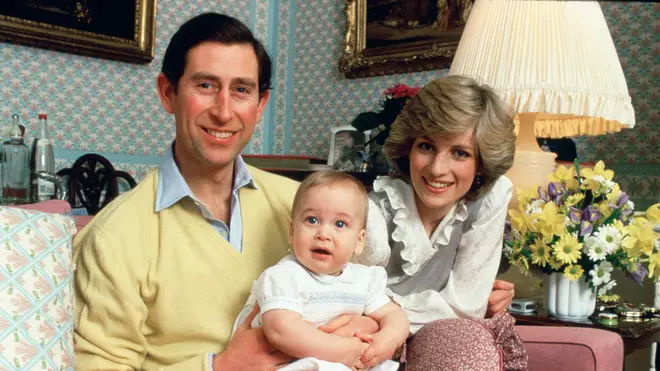 King Charles and Prince Diana pictured with their son, Prince William, at Kensington Palace