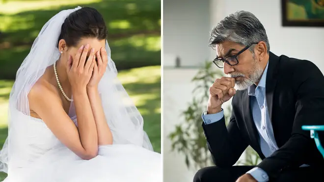 The bride and her father can't come to an agreement [stock image]