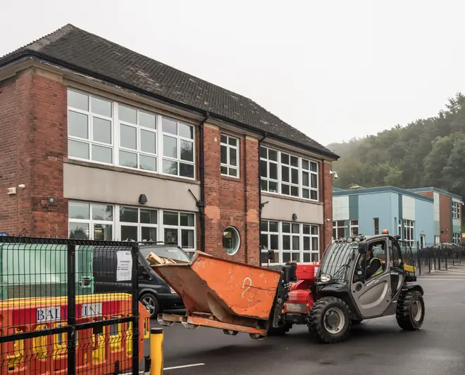 Work begins on Abbey Lane Primary School in Sheffield, which has been affected with sub-standard reinforced autoclaved aerated concrete