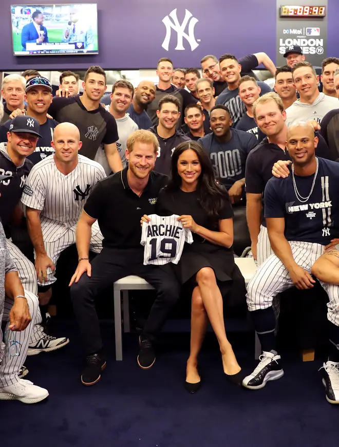 The New York Yankees gifted the Duke and Duchess with a cute baby grow for Archie Harrison