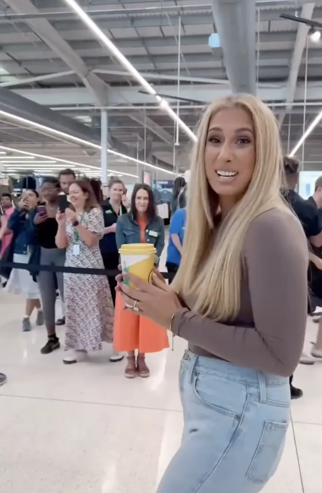 Stacey Solomon looks overwhelmed as she meet fans