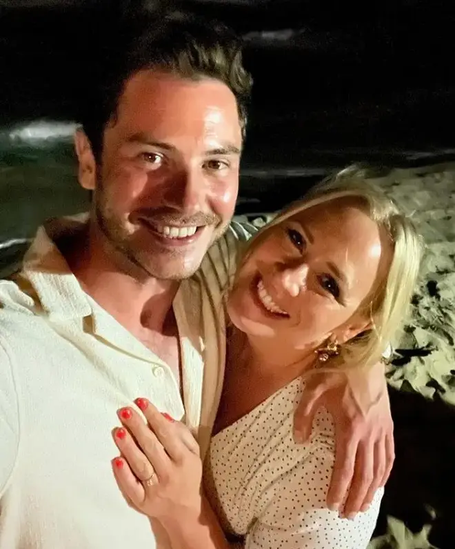 The soap star couple got engaged in Ibiza last year.