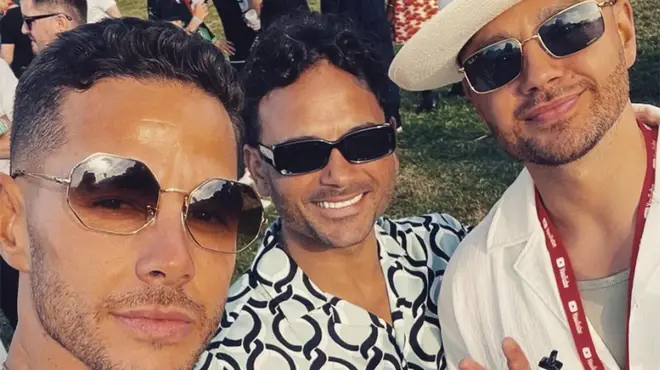 Scott, Ryan and Adam Thomas wearing sunglasses at Soho House