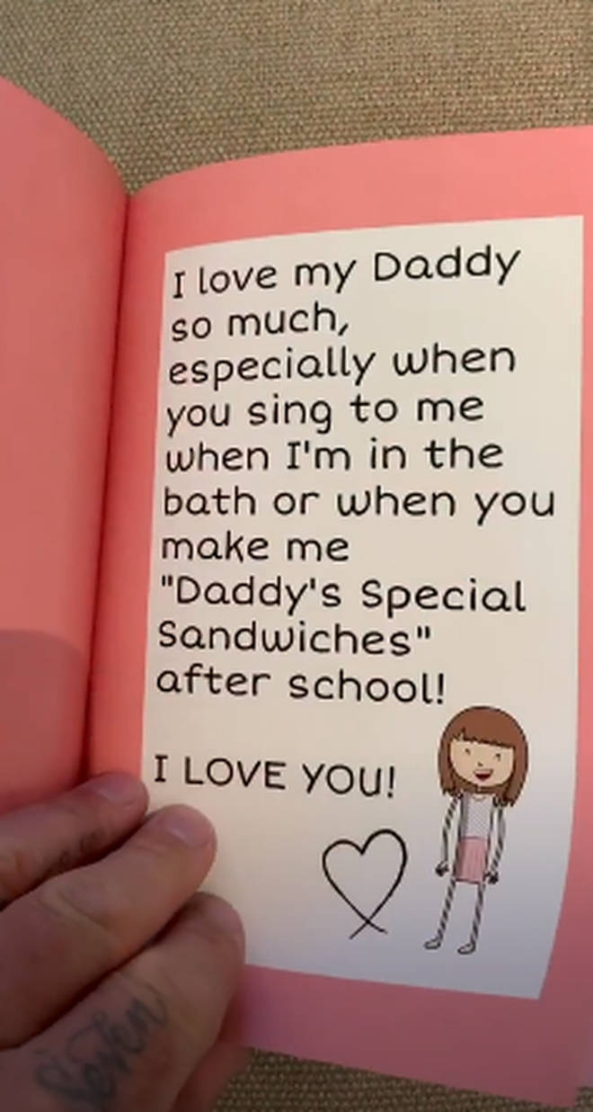 Harper wrote her dad an adorable message