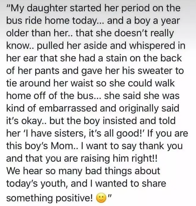 The mum's post thanking the boy has gone viral