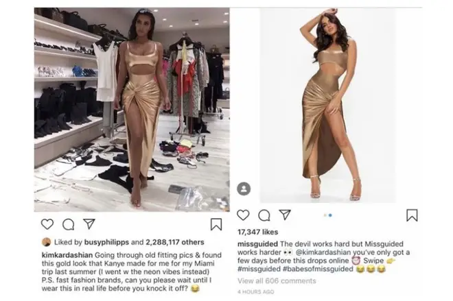 Missguided haven't been shy about Kim's influence but failed to defend themselves in court