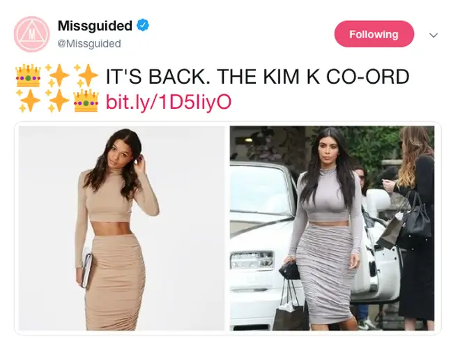 Missguided even named some of their items after the star