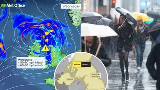 Storm Agnes is set to blast Britain with strong winds and flooding.