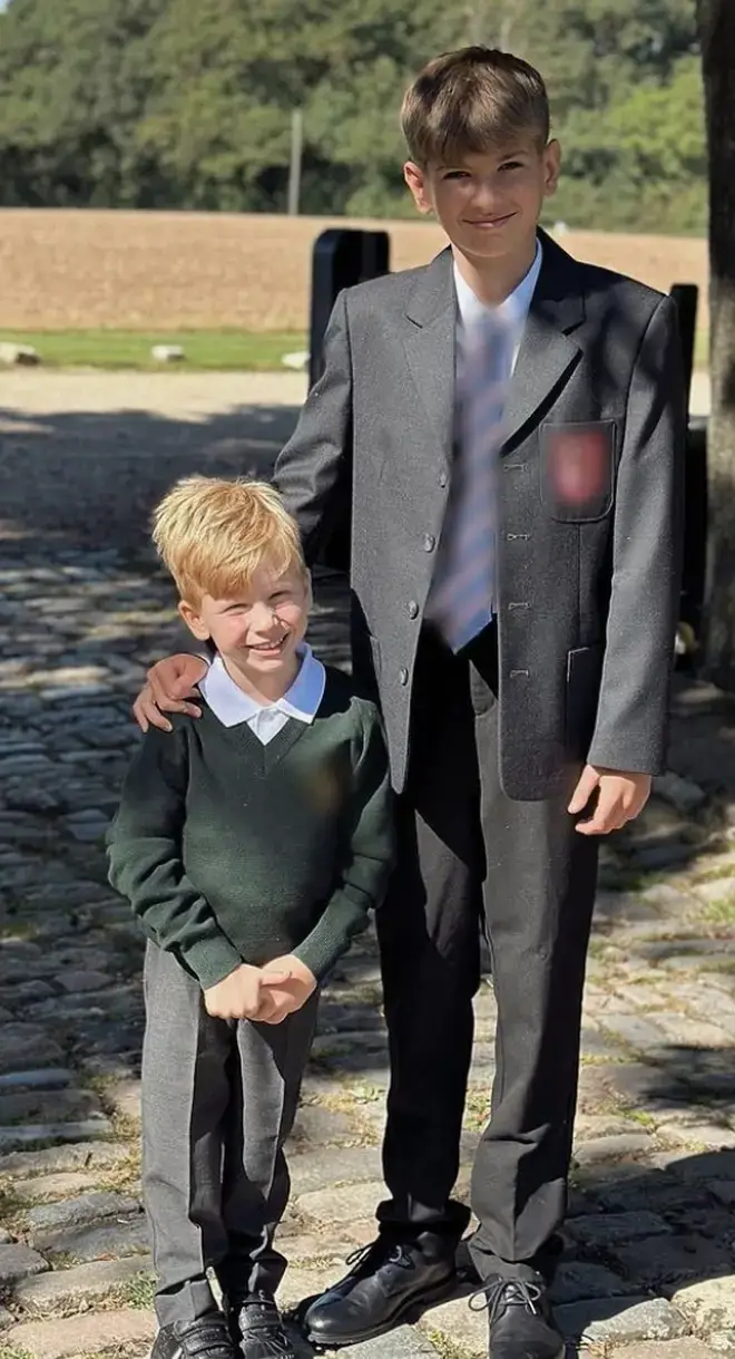 Stacey Solomon shared a sweet picture on Leighton and Rex's first day of school