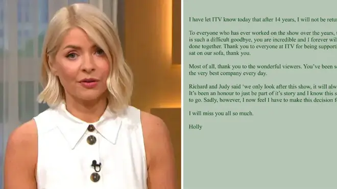 Holly Willoughby announced she was quitting This Morning on 10th October 2023