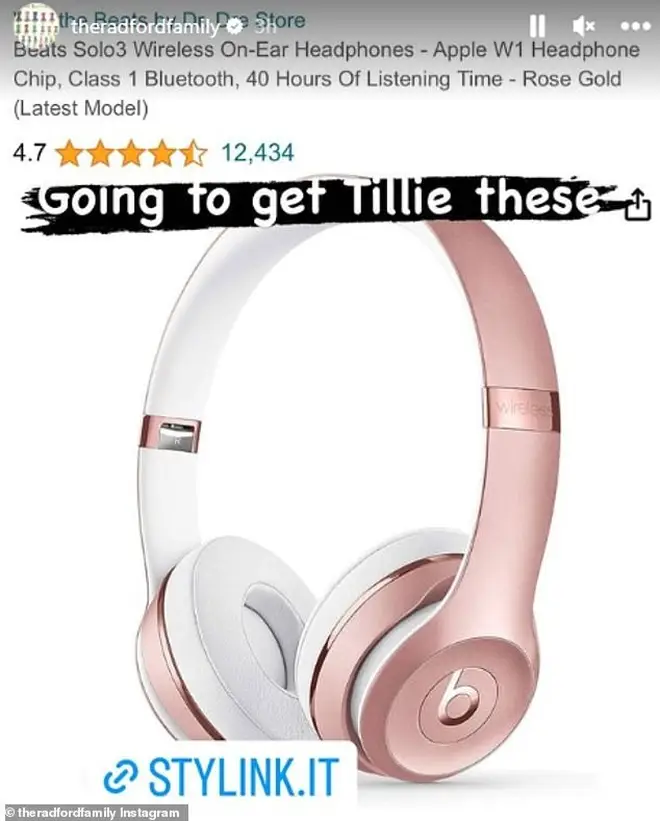 She added Beats headphones to her list.