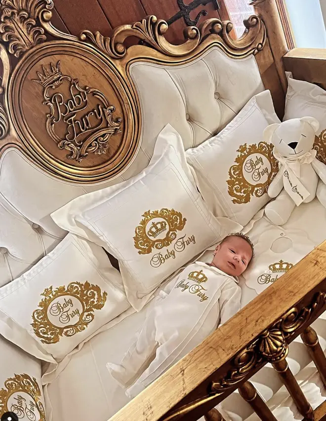 Paris Fury shared a stunning snap of her son Prince Rico's elaborate cot