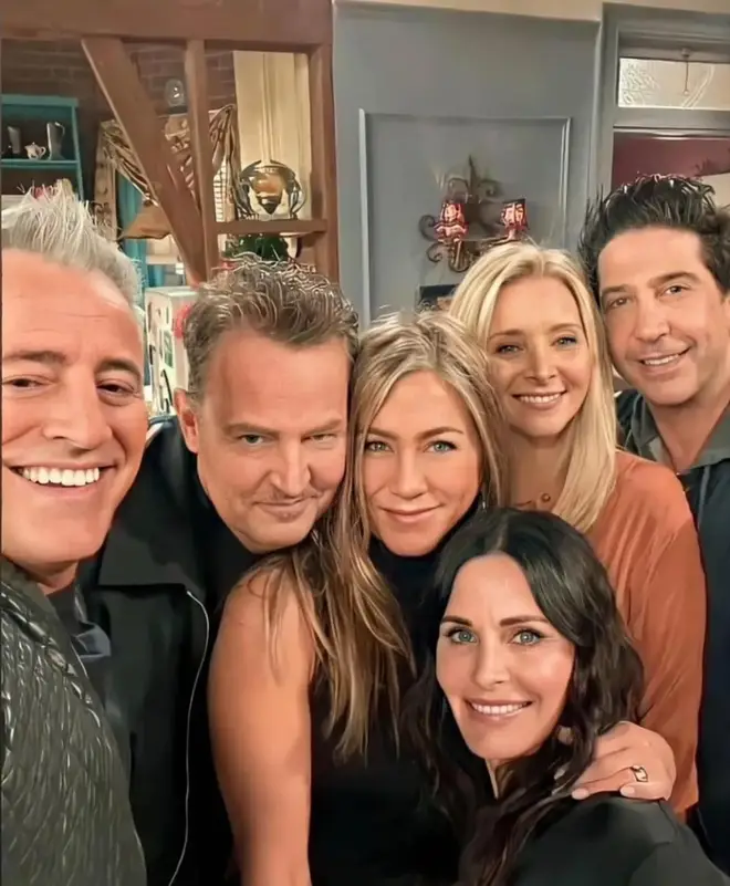 Matthew Perry reunites with his co-stars Jennifer Aniston, Courtney Cox, David Schwimmer, Matt LeBlanc and Lisa Kudrow for the Friends reunion, 2021