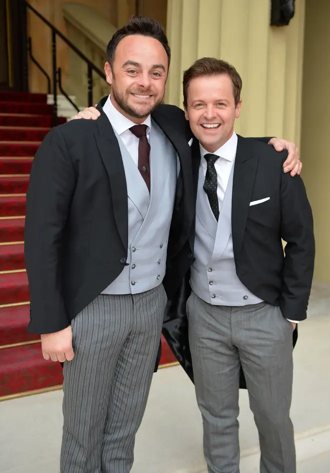 Ant McPartlin (left) and Declan Donnelley (right) pictured at the Investitures At Buckingham Palace, 2017