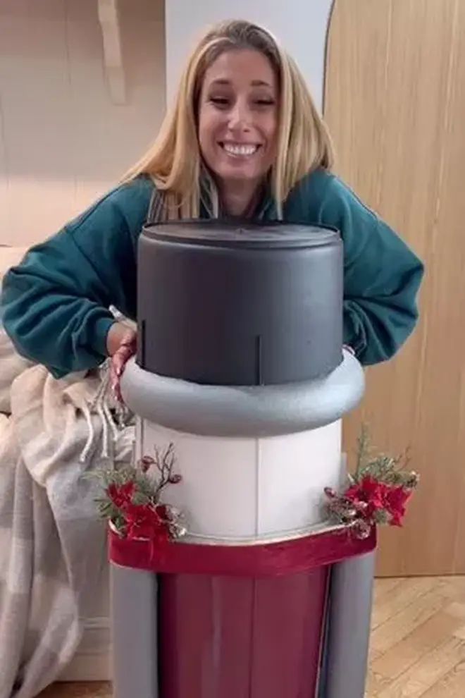 Stacey Solomon made a nutcracker out of buckets, guttering and foam