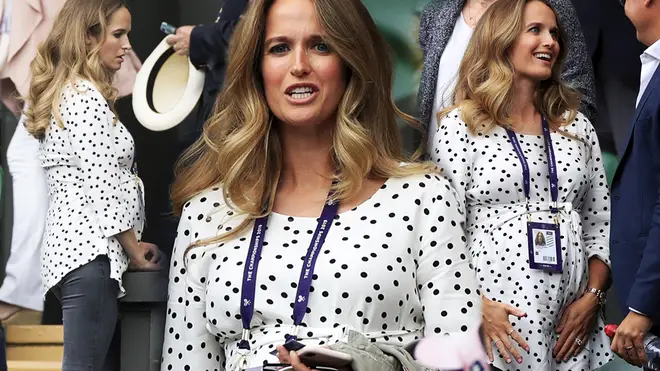 Kim Sears wore a spotty maternity as she attempted Wimbledon