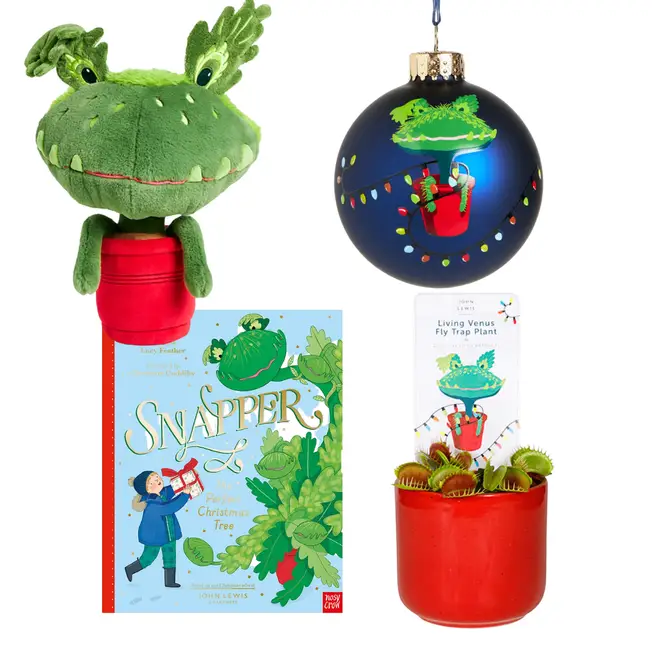 You can buy the Snapper plush toy, bauble, book and plant from John Lewis