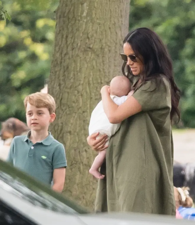 Meghan was close next to Kate Middleton and her children