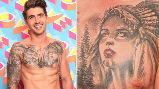 Love Island star Chris Taylor has upset some viewers with his tattoo of a woman wearing a Native American headdress