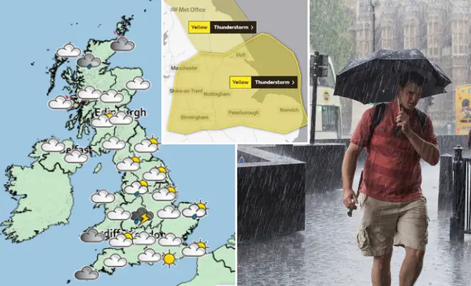 The Met Office is expecting rain to hit parts of Scotland and southern England.