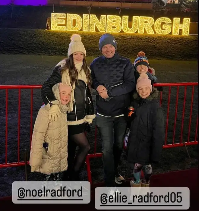 The Radford family shared an image of them in Edinburgh