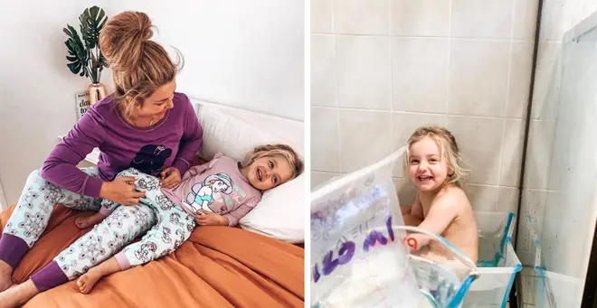 The mum shared her unusual method of getting rid of eczema on Instagram