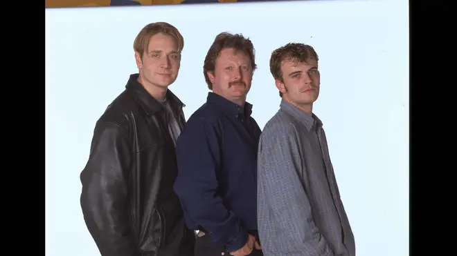Glenn Hugill (far left) pictured with Coronation Street co-stars Charles Lawson and Simon Gregson, 1997
