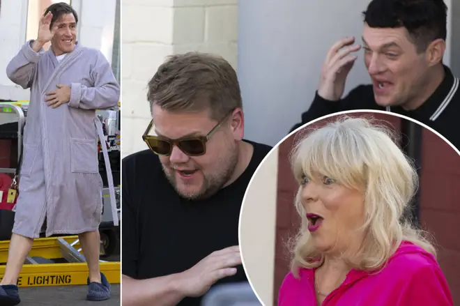 Sneak peek at the new Gavin and Stacey as James Corden and Ruth Jones start filming back in Barry Island, Wales.