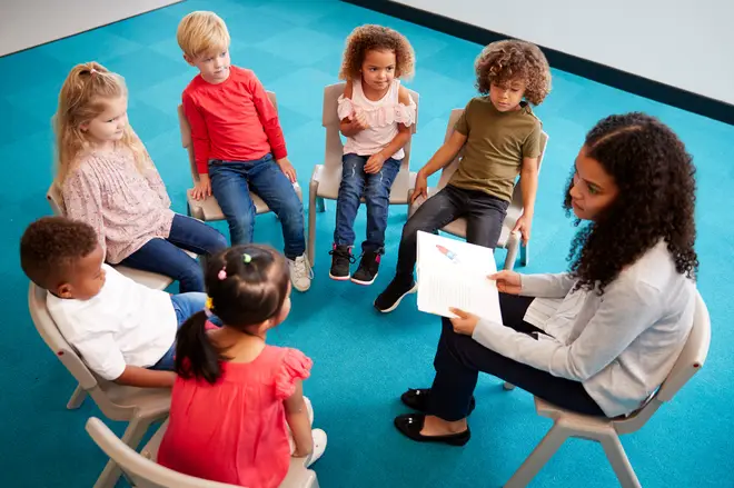 A primary school is teaching British Sign Language to its students [stock image]