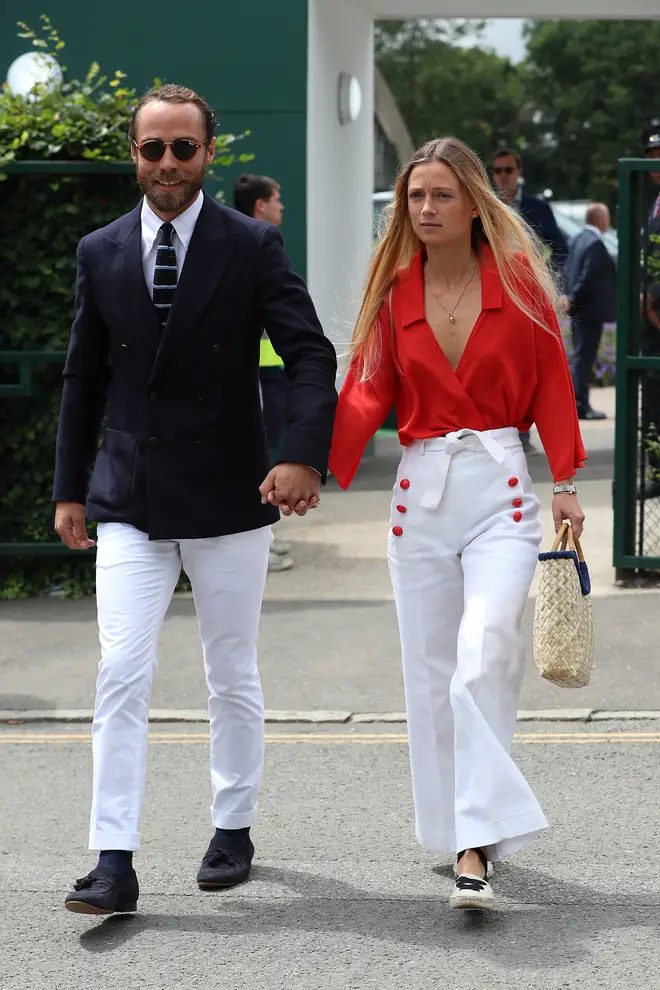 James Middleton attends the Men's Singles Finals with French girlfriend Alizee Thevenet.