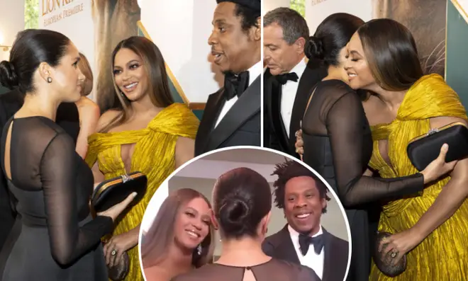 Meghan met American singer Beyoncé for the first time at The Lion King's premiere in Leicester Square.